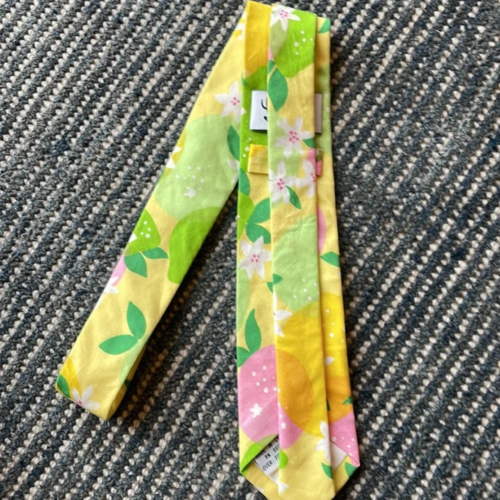 Vintage White Label lilly Pulitzer Boys cotton tie lemons and limes